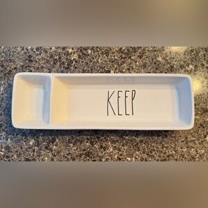 Rae Dunn Artisan Collection " Keep " Office Desk Organizer Plate By Magenta